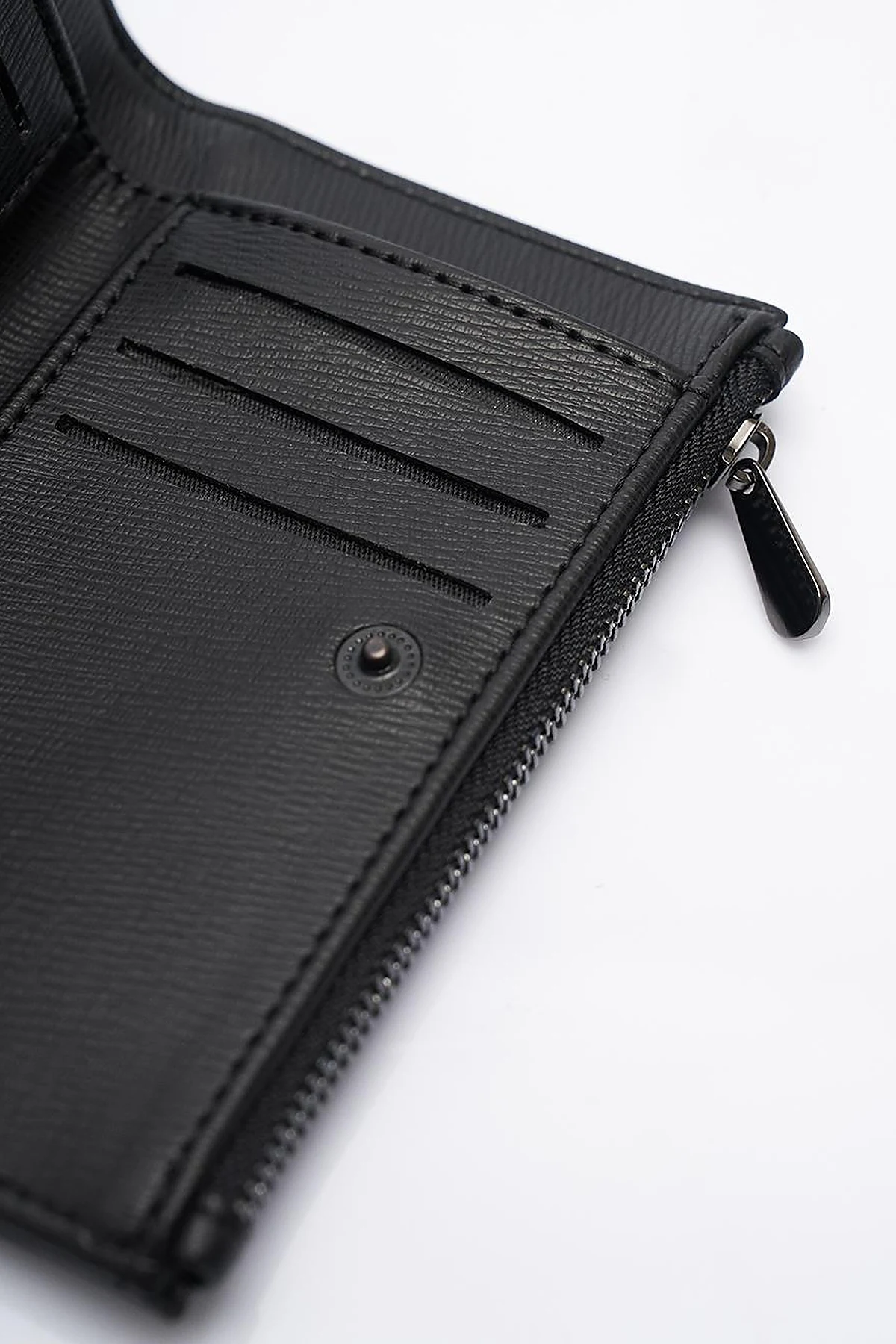 Faux Leather Rectangular Form Wallet Powder
