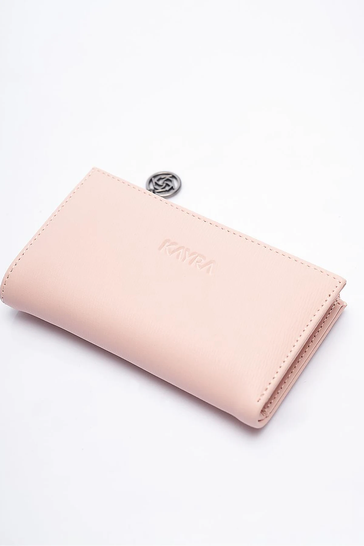 Faux Leather Rectangular Form Wallet Powder