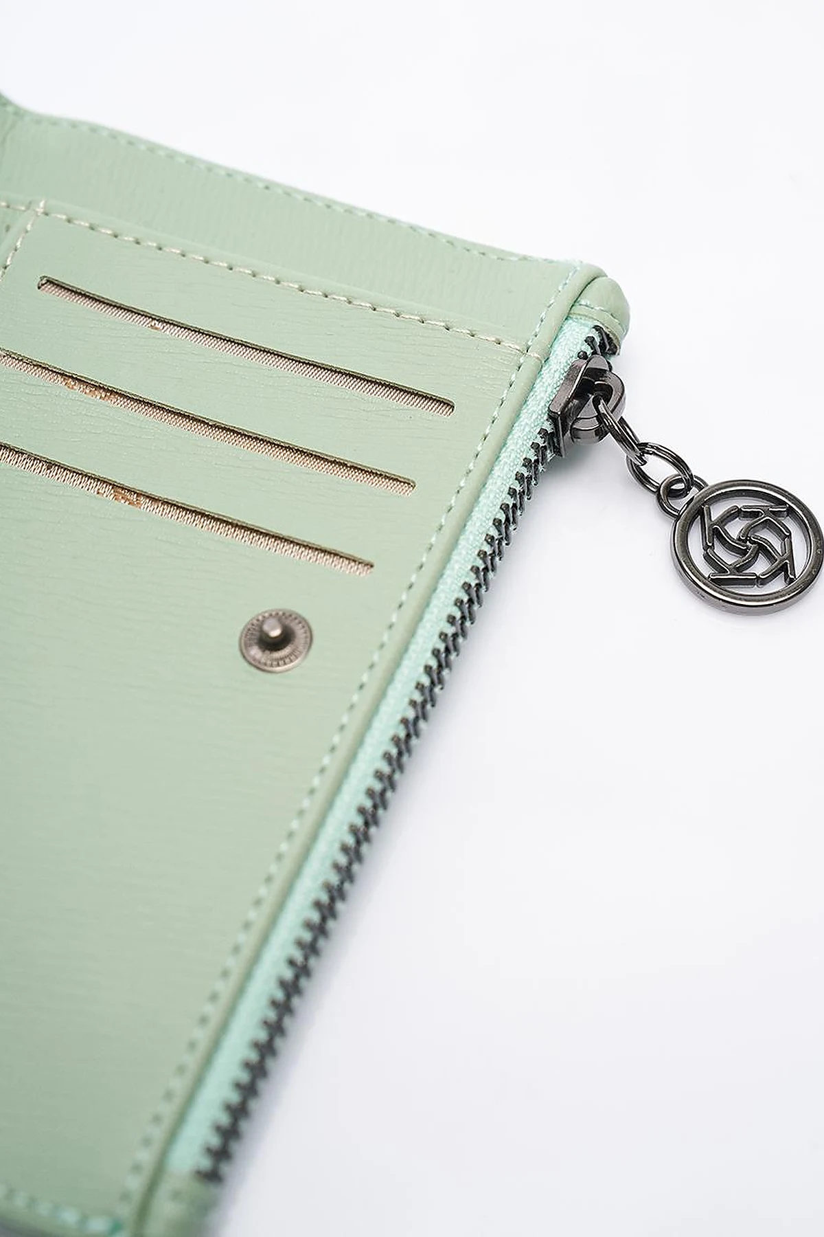 Faux Leather Rectangular Form Wallet Mint