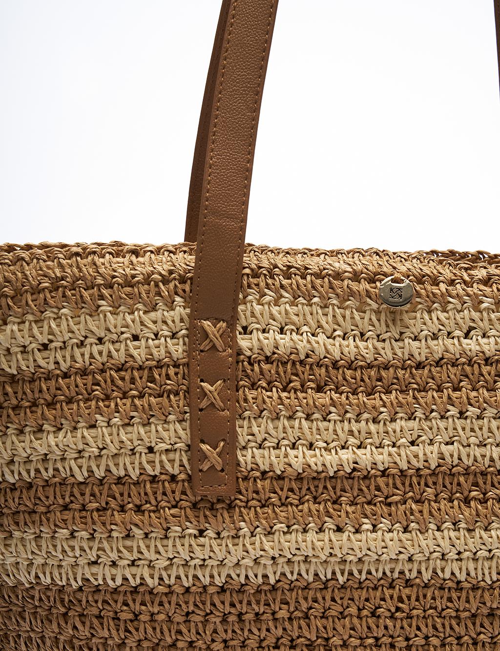 Hanging Straw Bag Cream