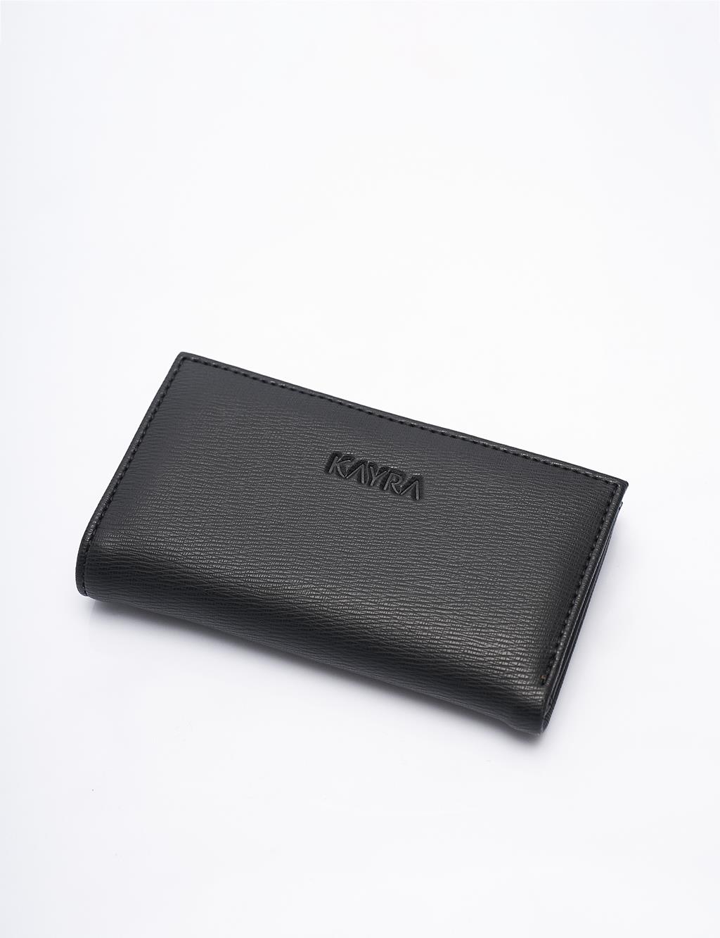 Faux Leather Rectangular Form Wallet Powder