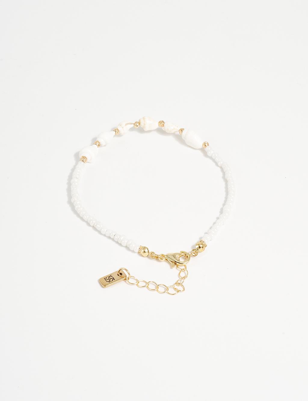 Multiple Shell Figured Anklet Gold