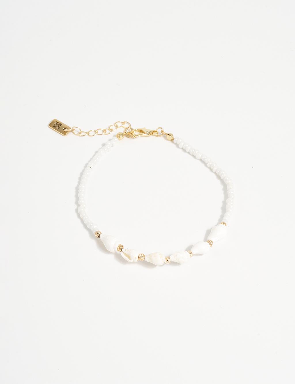 Multiple Shell Figured Anklet Gold