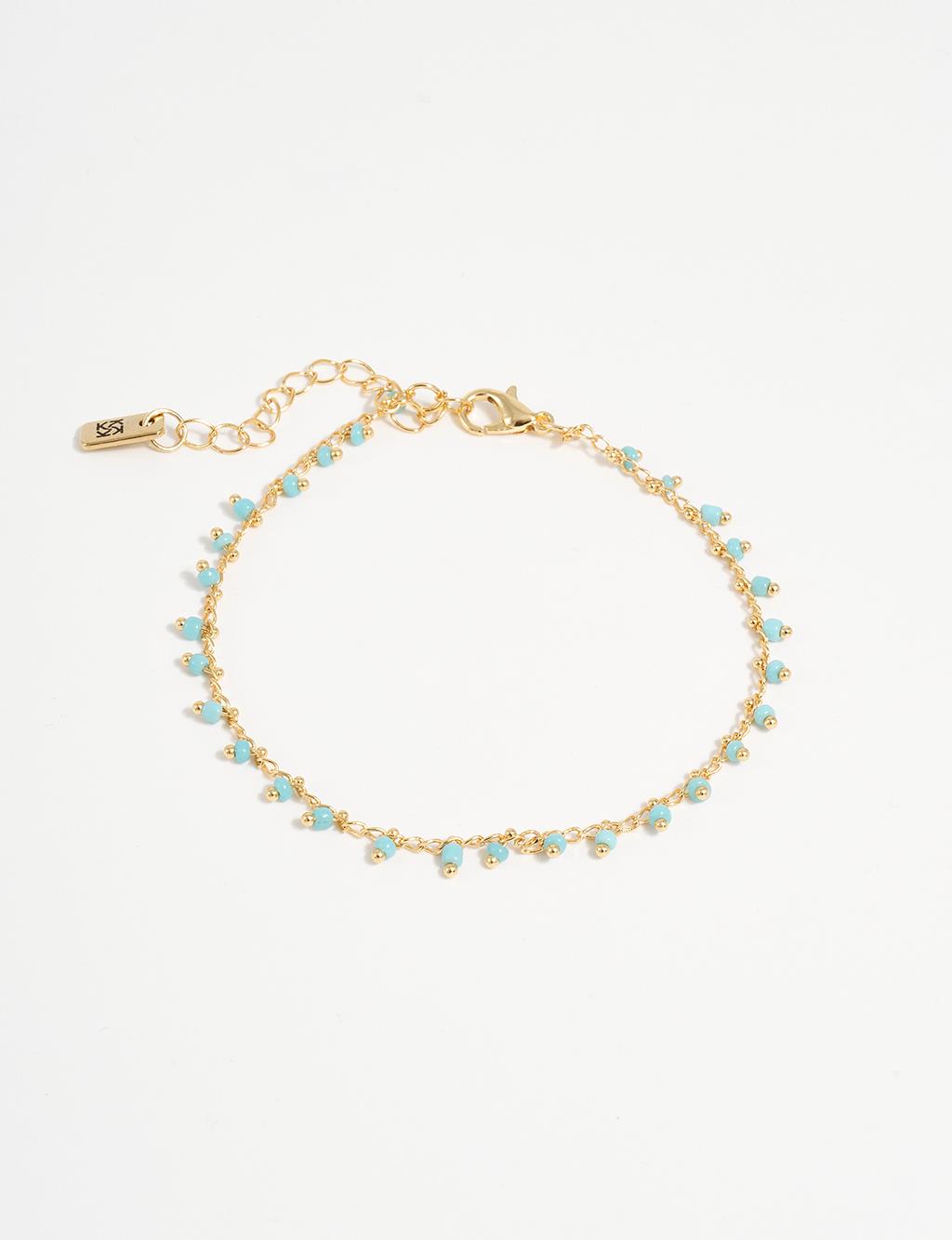 Anklet with Rows of Beads Gold