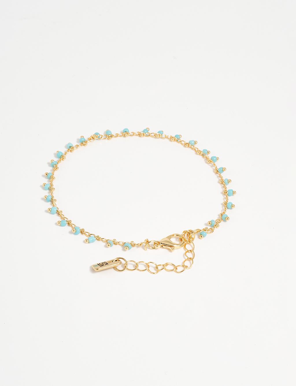 Anklet with Rows of Beads Gold