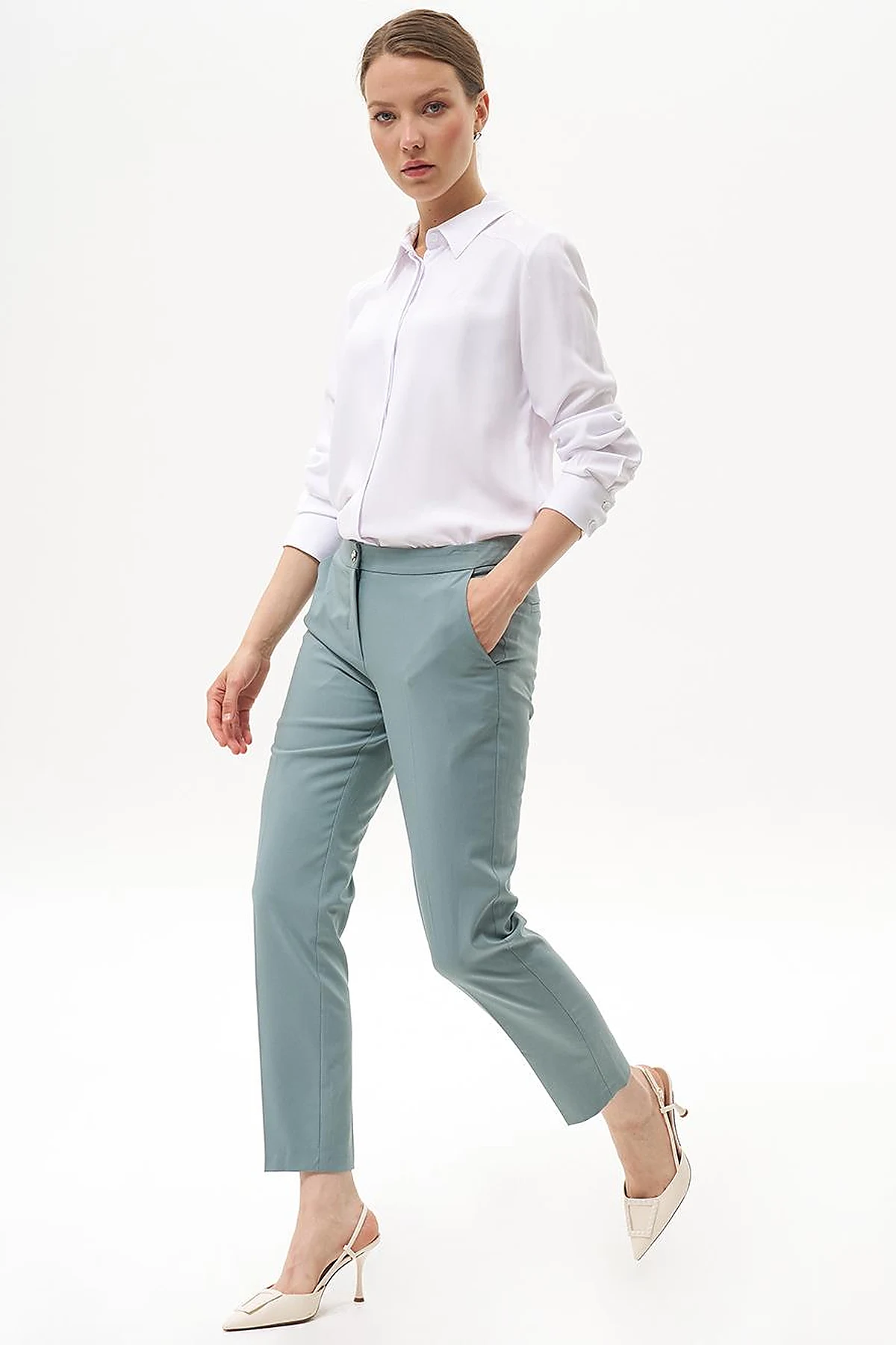 Basic Fermuarlı Pantolon Nefti 