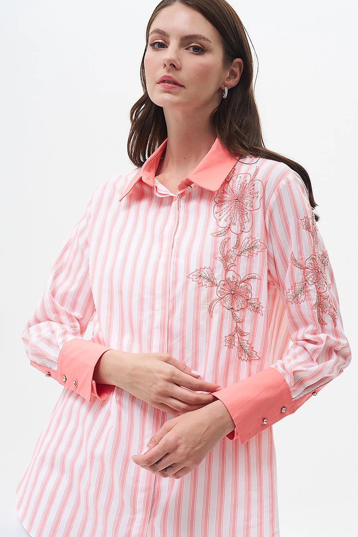 Geniş Manşetli Pamuklu Tunik Shell Pink