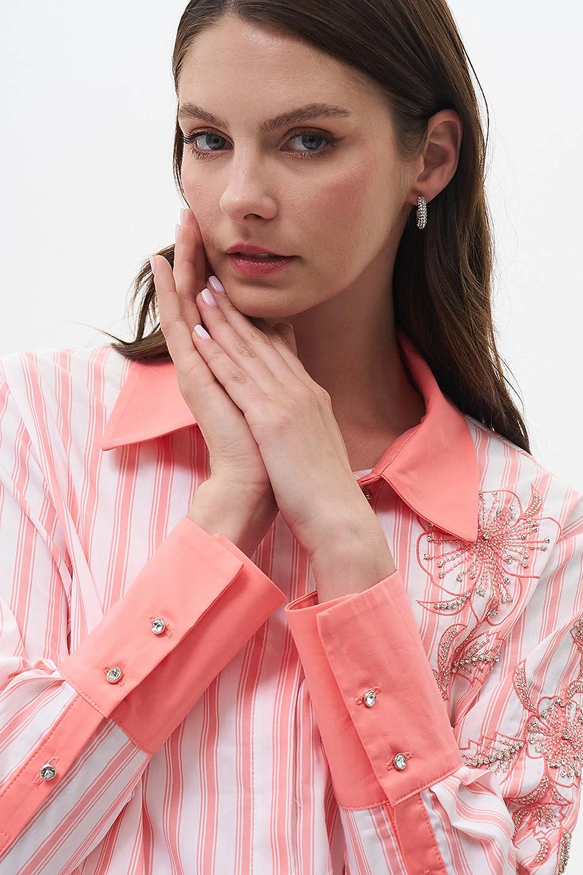 Geniş Manşetli Pamuklu Tunik Shell Pink