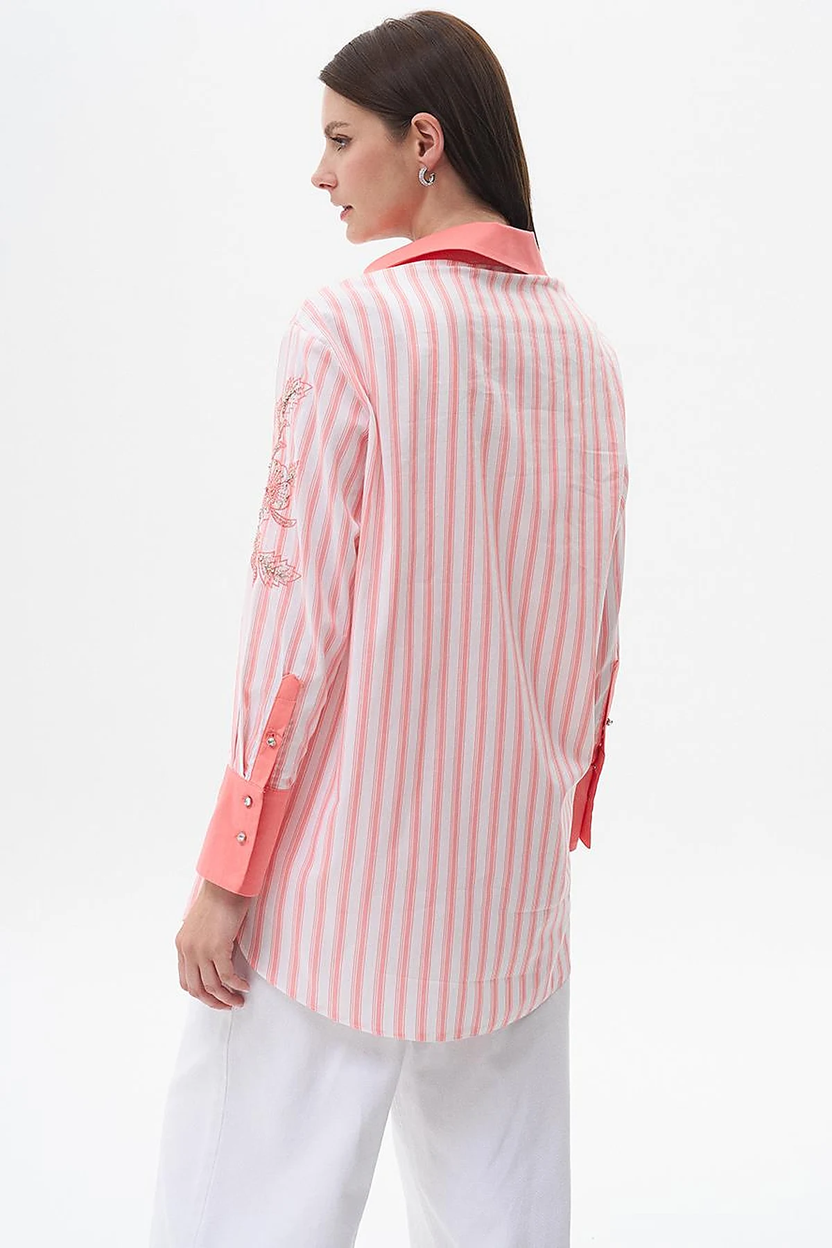 Geniş Manşetli Pamuklu Tunik Shell Pink