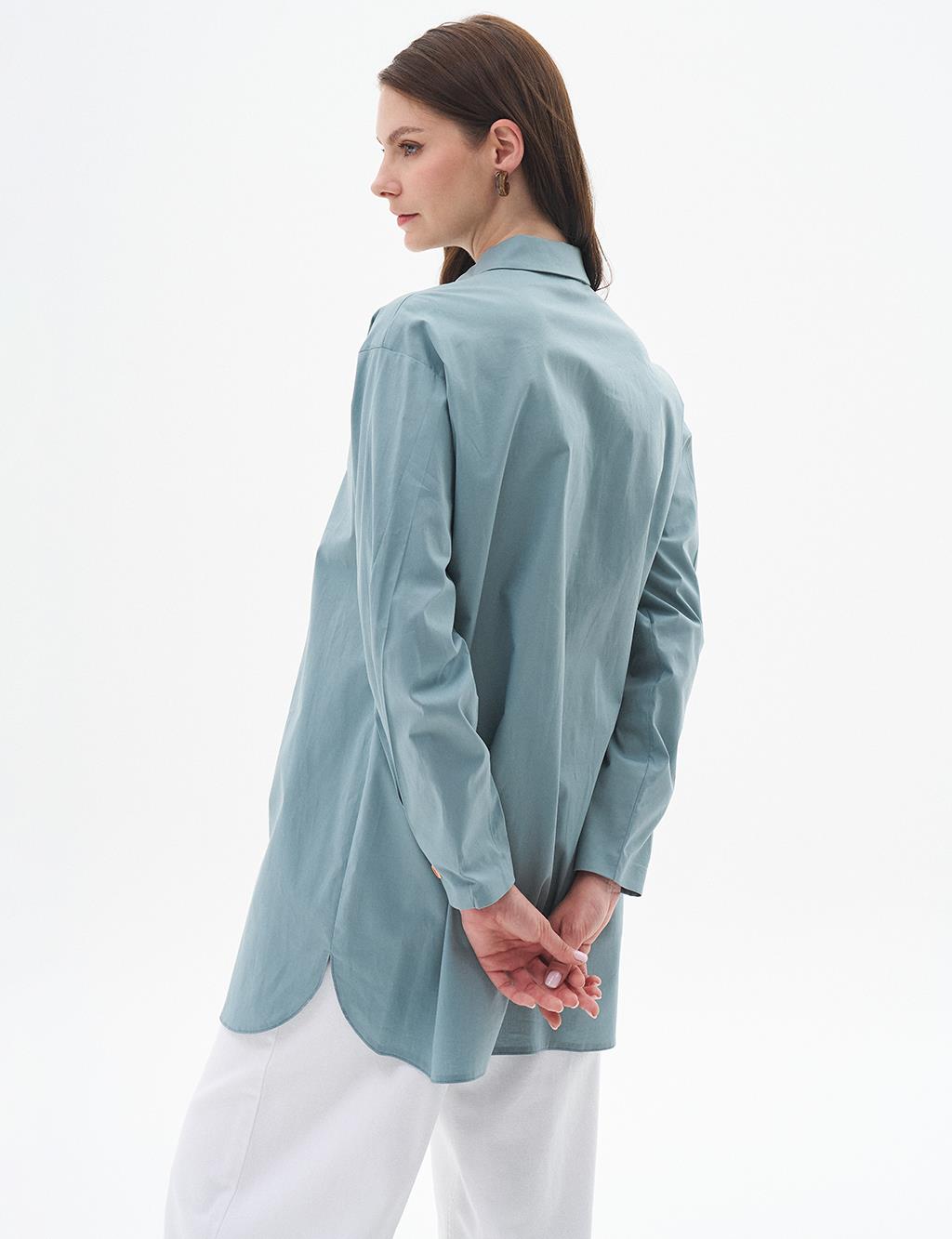 Embroidered Poplin Tunic Mint