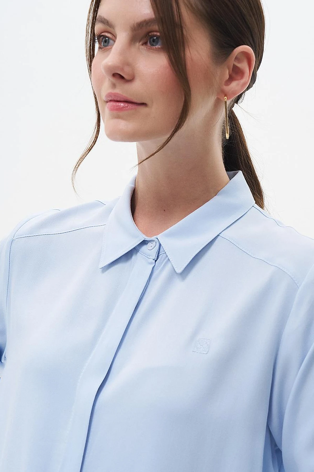 100% Viscose Basic Tunic Ice Blue