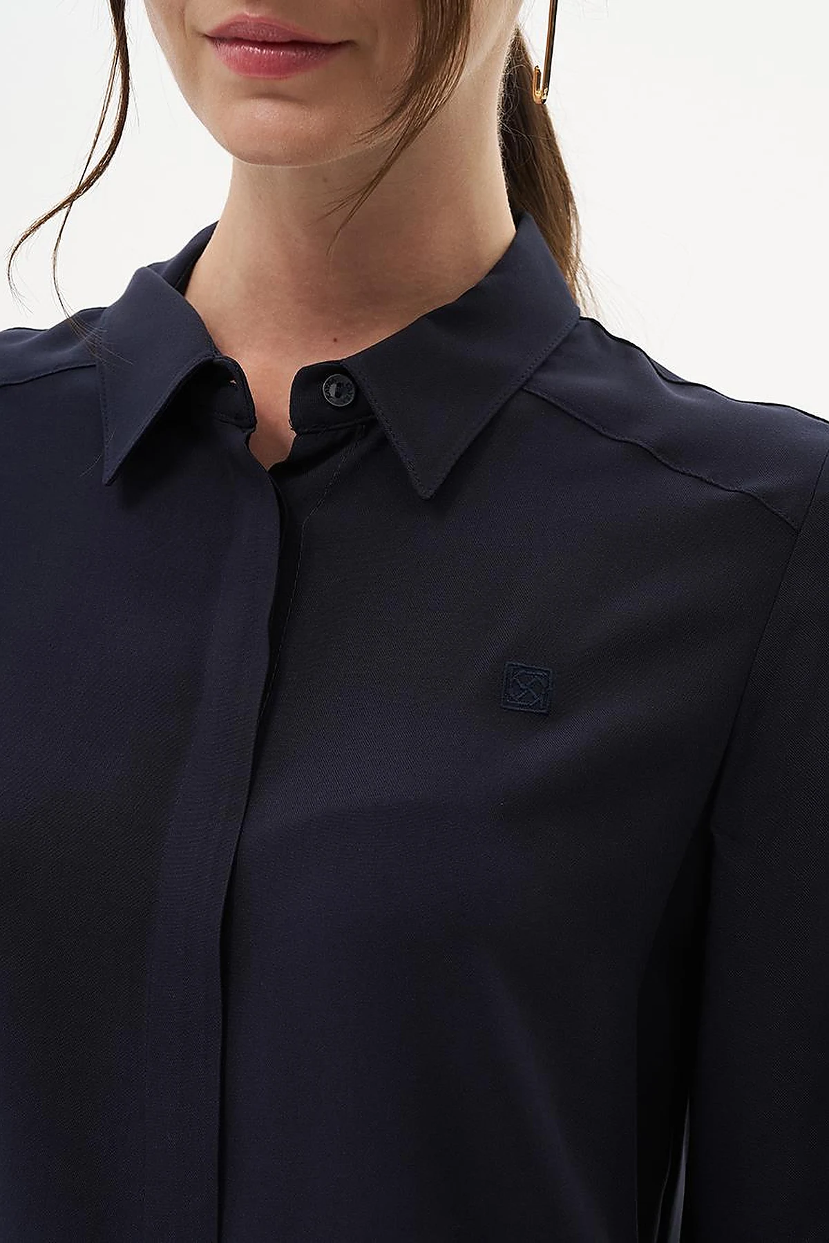 100% Viscose Basic Tunic Navy Blue
