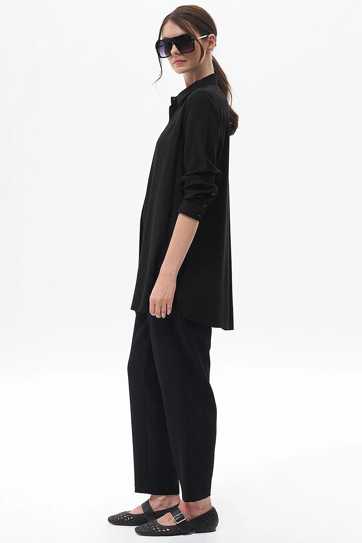 100% Viscose Basic Tunic Black