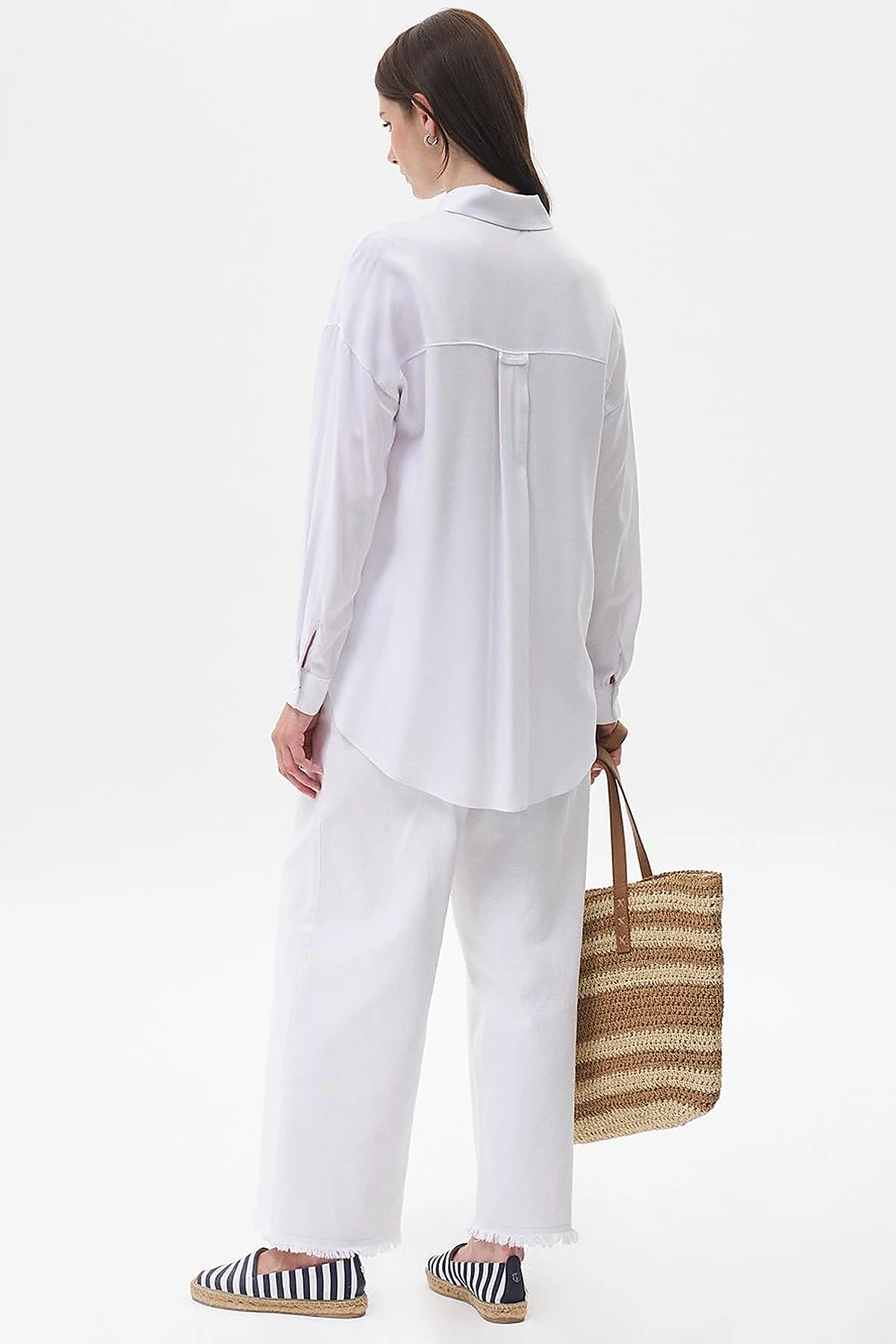 Half Placket Viscose Shirt Optical White