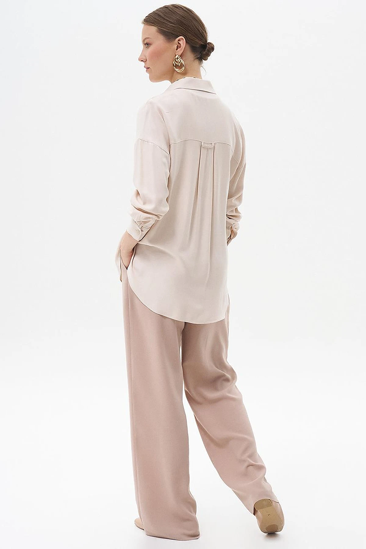 Half Placket Viscose Shirt Stone