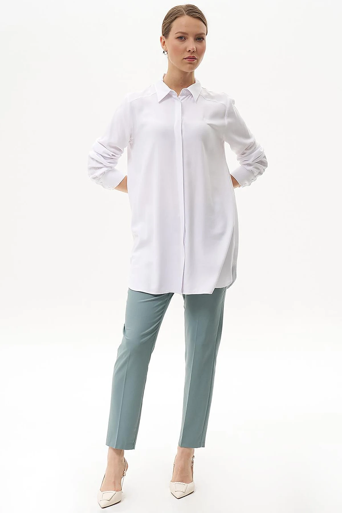 100% Viscose Basic Tunic Optical White