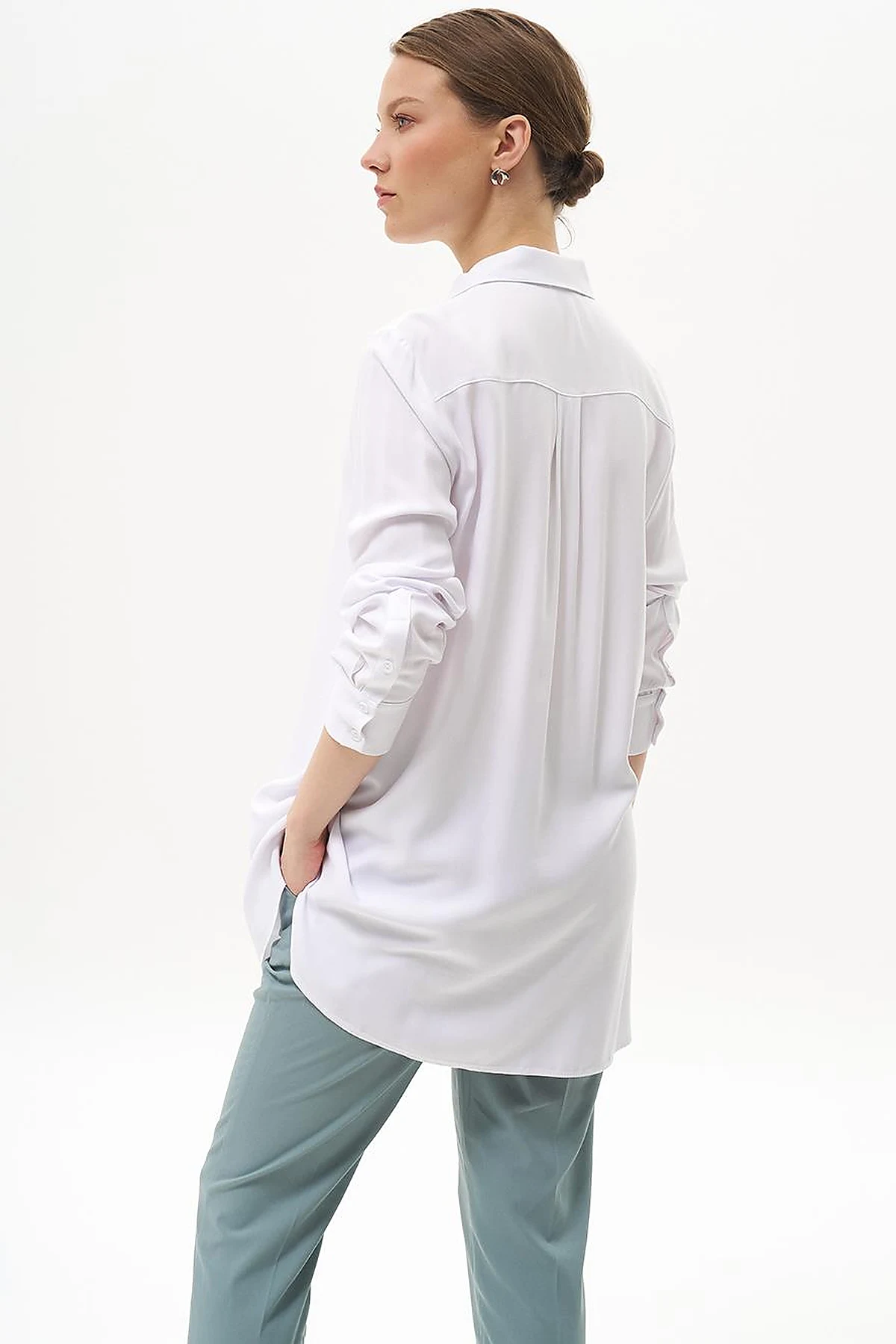100% Viscose Basic Tunic Optical White