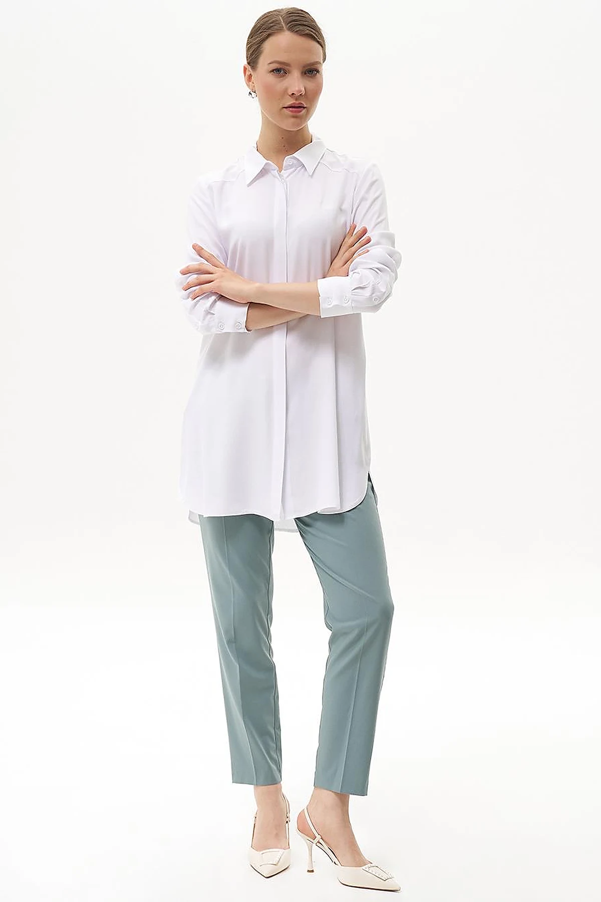 100% Viscose Basic Tunic Optical White