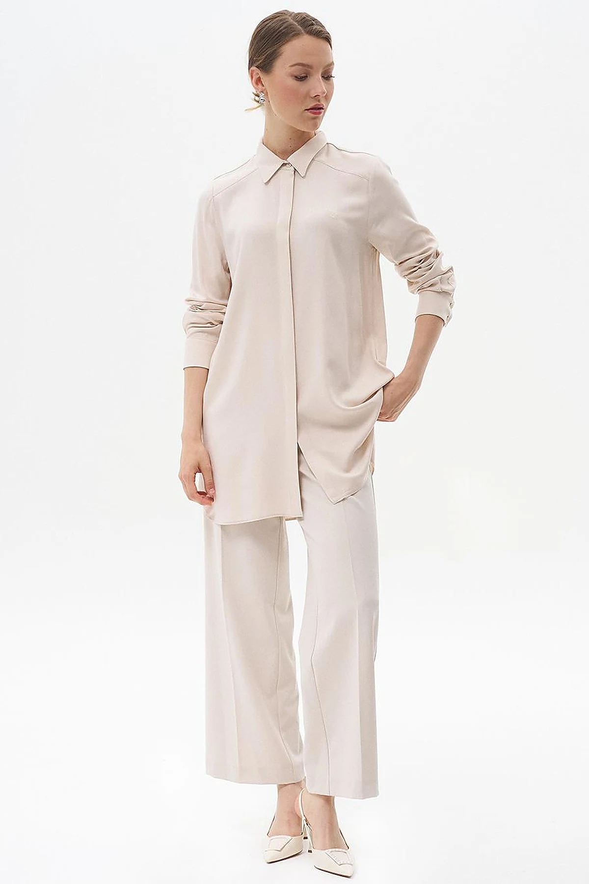 100% Viscose Basic Tunic Stone