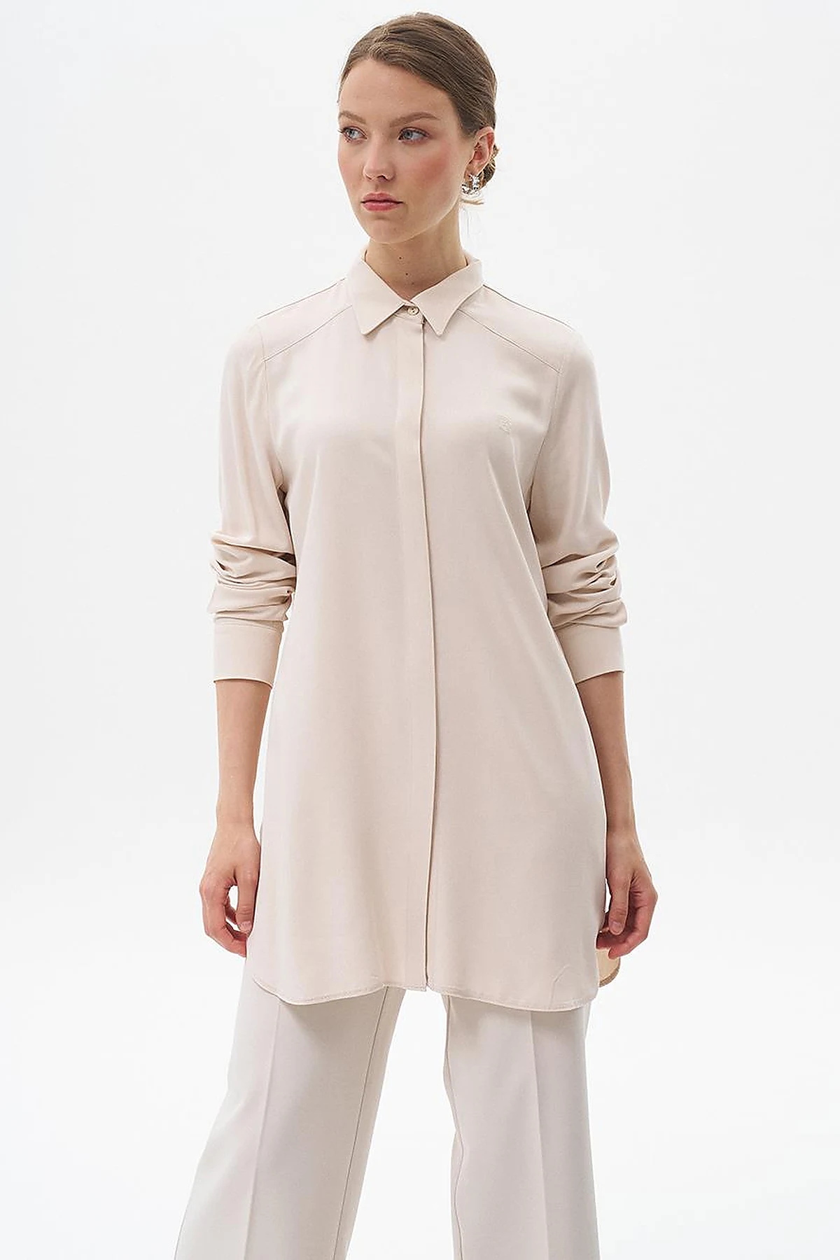 100% Viscose Basic Tunic Stone