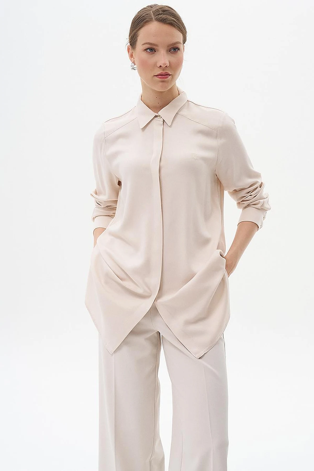 100% Viscose Basic Tunic Stone