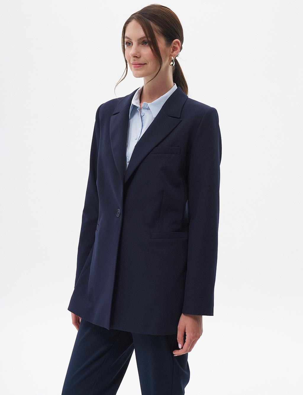 Basic Jacket with Flotilla Pocket Navy Blue