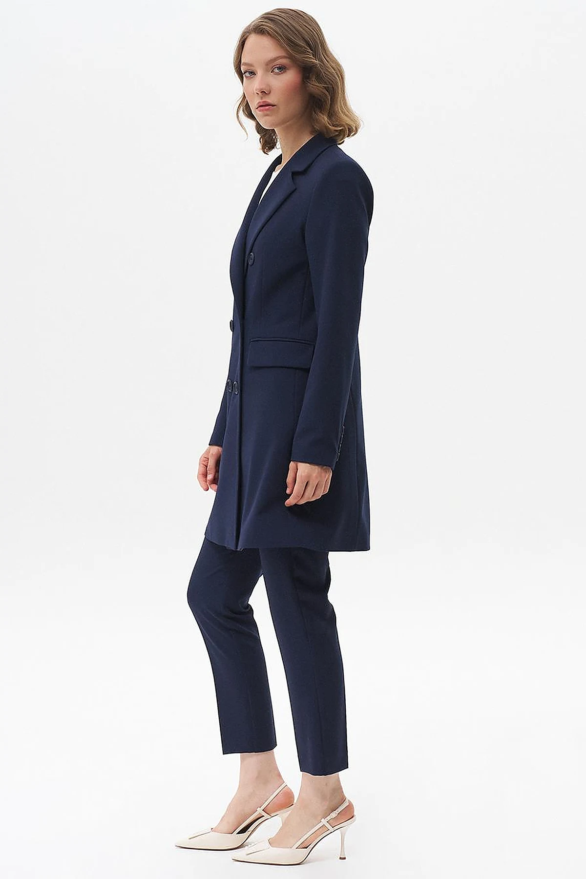 Basic Blazer Ceket Lacivert