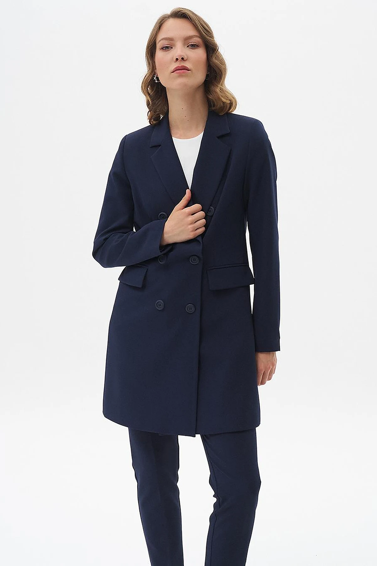 Basic Blazer Ceket Lacivert