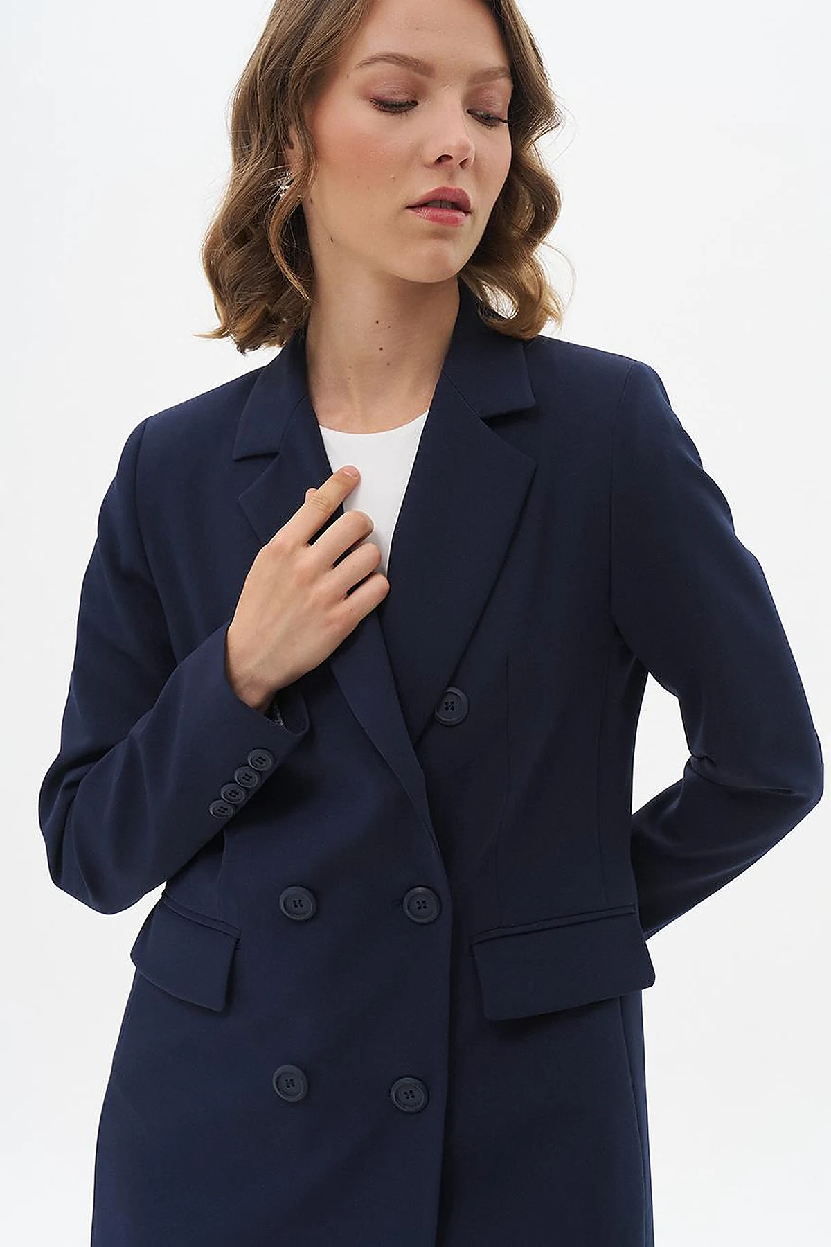 Basic Blazer Ceket Lacivert