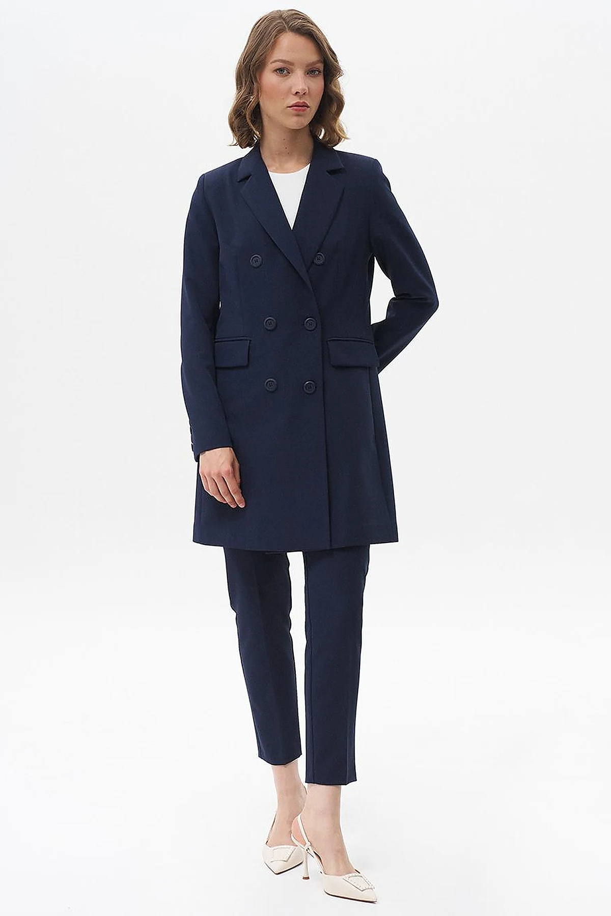 Basic Blazer Ceket Lacivert