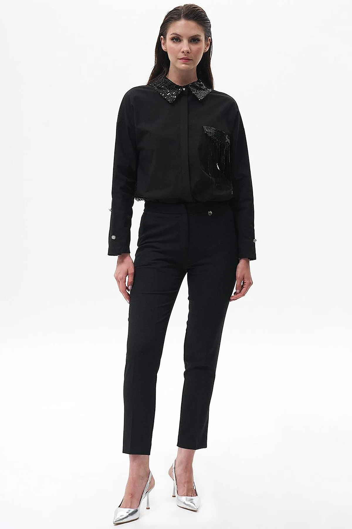 Skinny Fit Pants Black