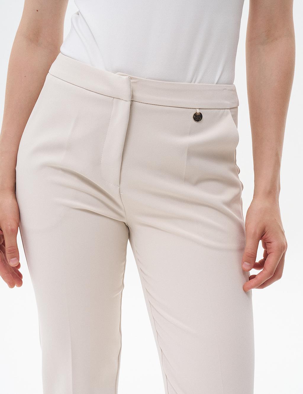 Havuç Kesim Basic Pantolon Taş 