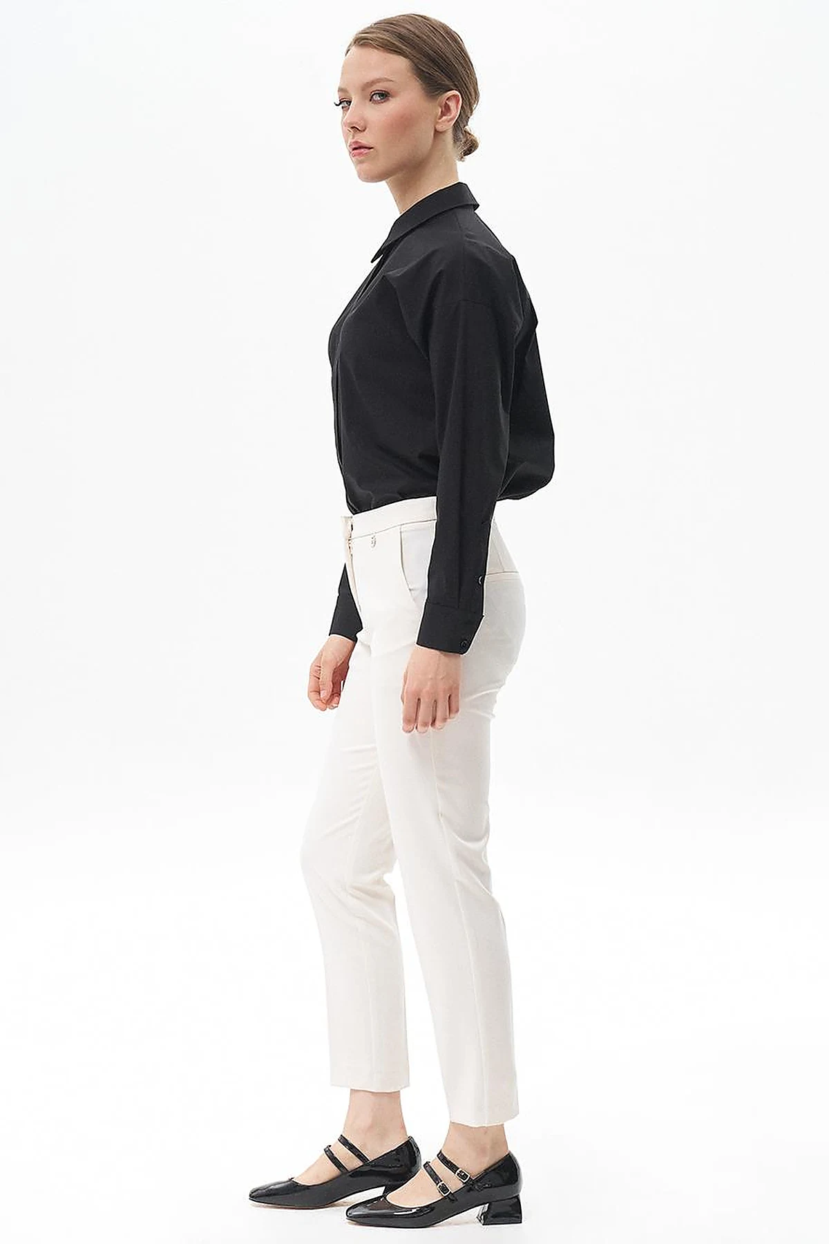 Skinny Fit Pants Ecru