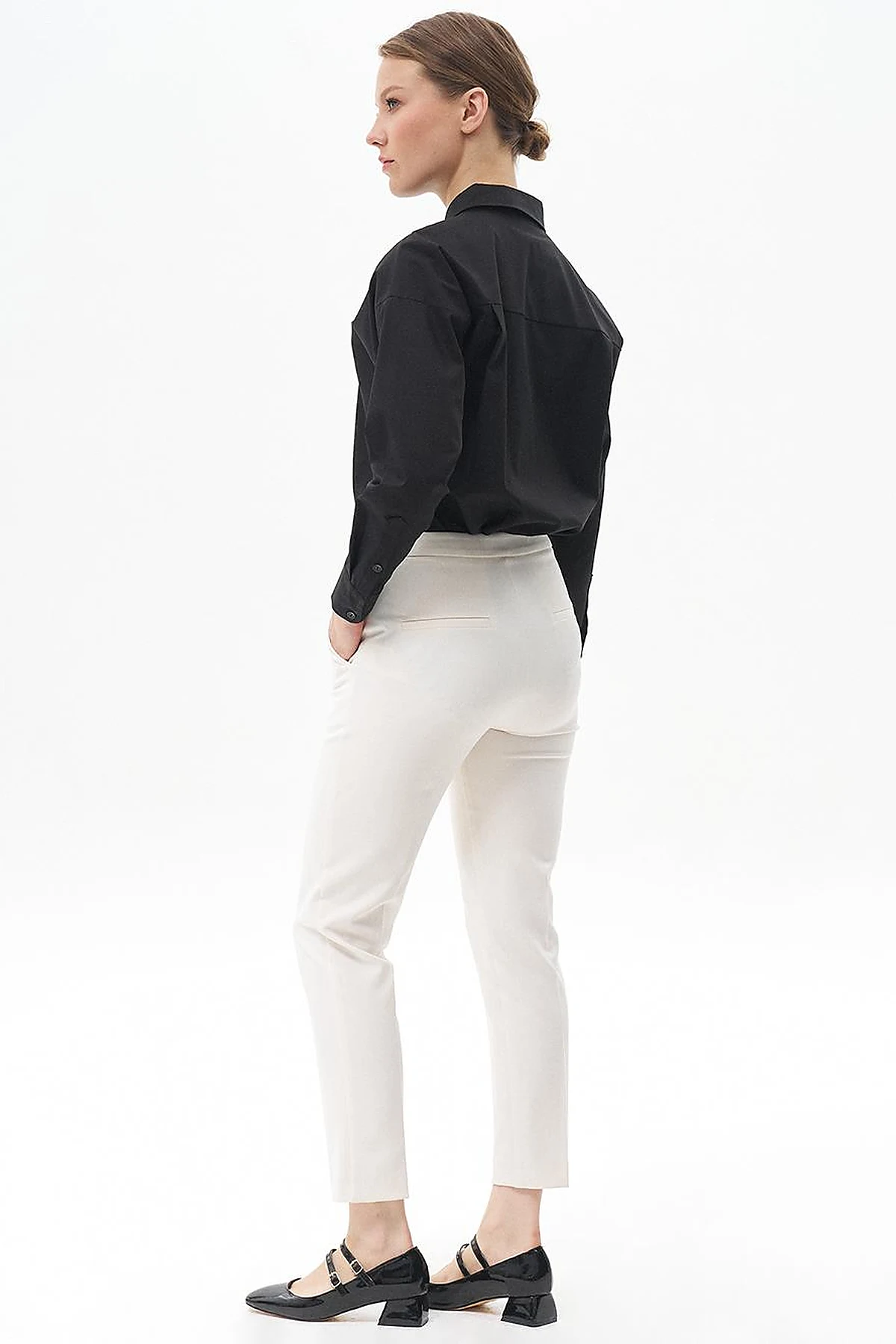 Skinny Fit Pants Ecru