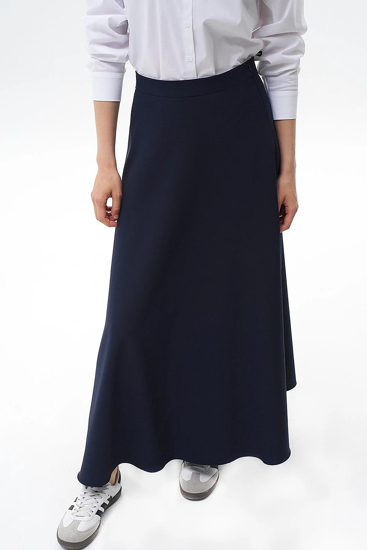 Basic Flared Skirt Navy Blue