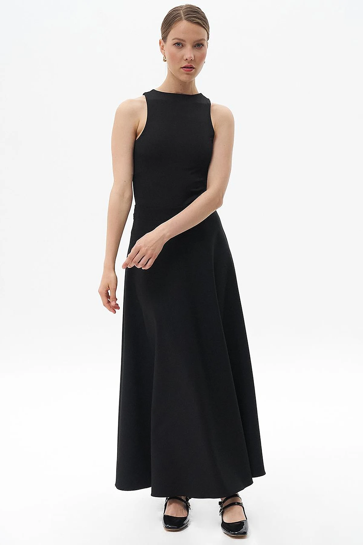 Basic Flared Skirt Black