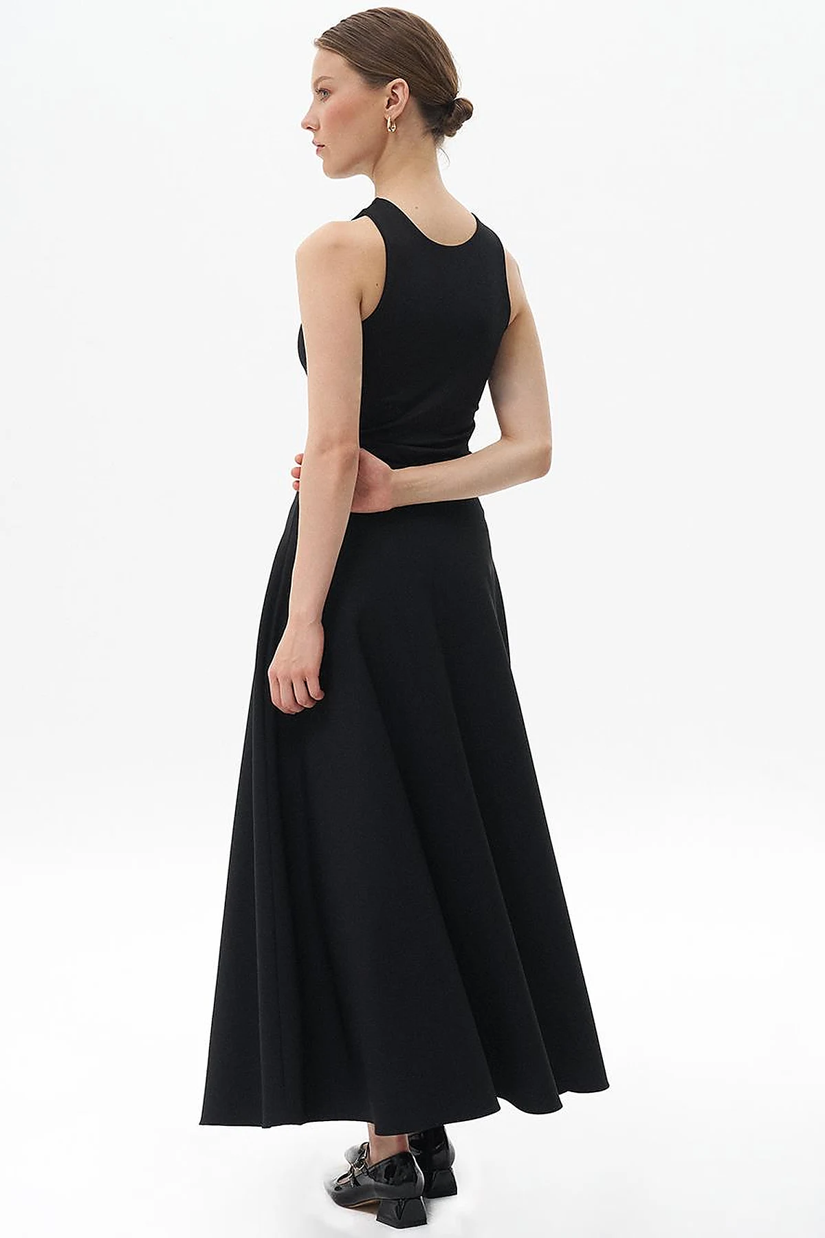 Basic Flared Skirt Black