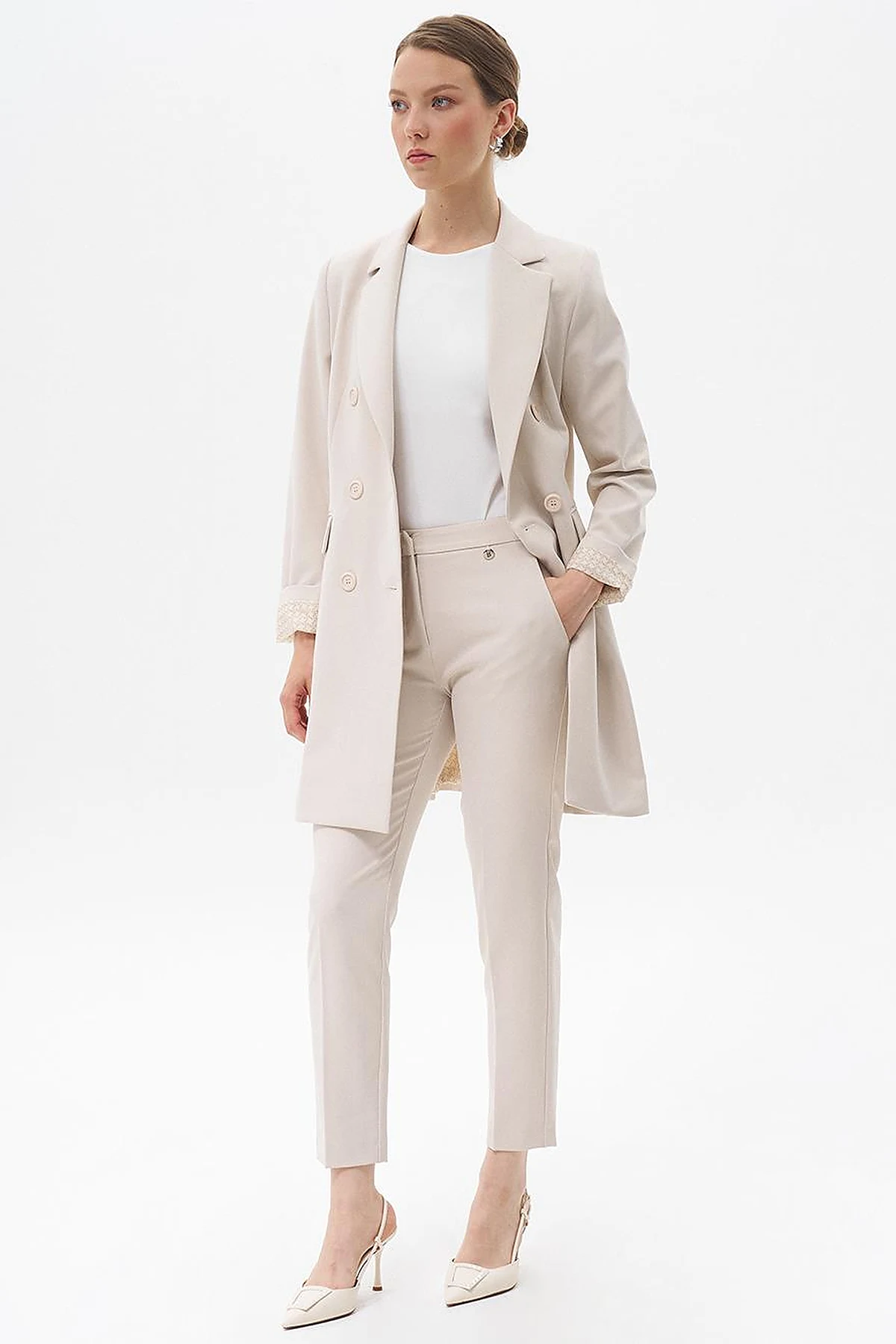 Basic Blazer Ceket Taş