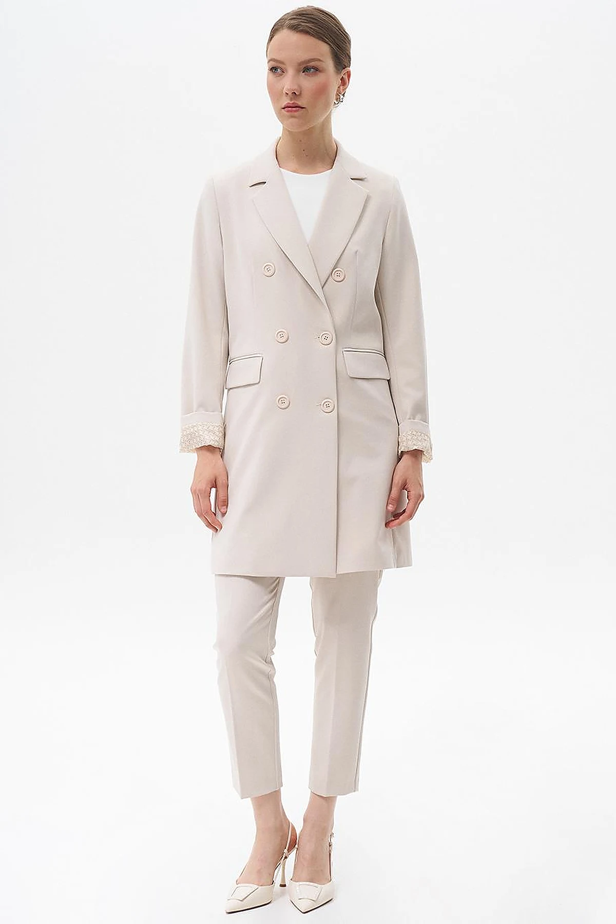 Basic Blazer Ceket Taş