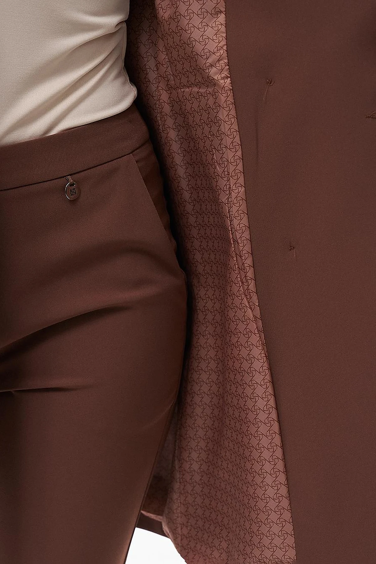 Basic Blazer Ceket Koyu Kahve 