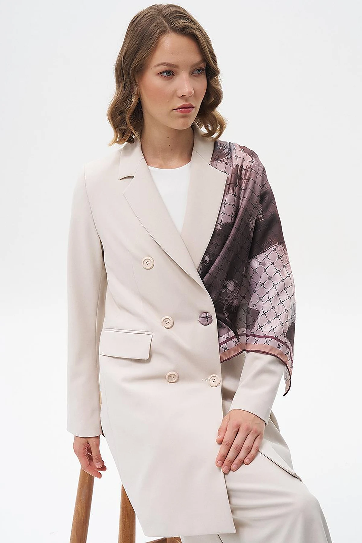 Basic Blazer Ceket Taş
