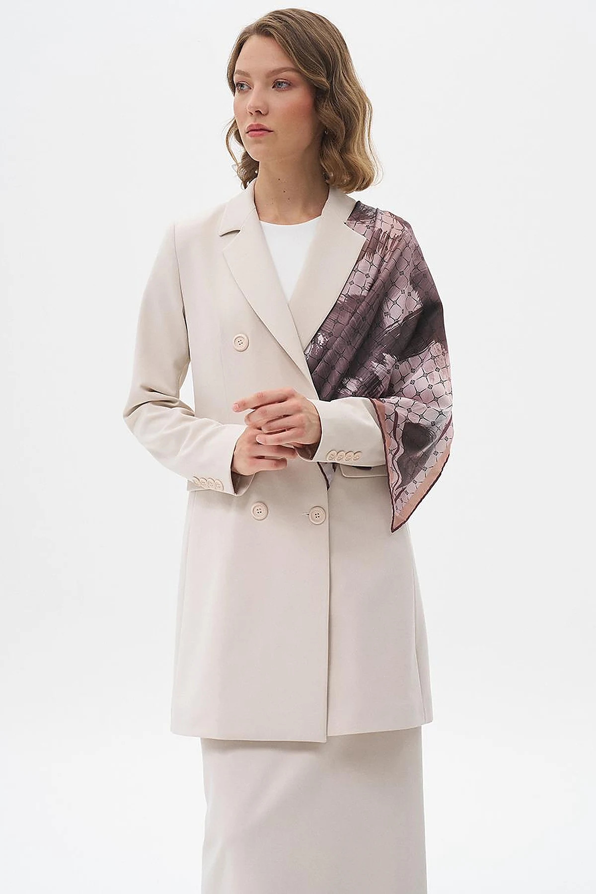 Basic Blazer Ceket Taş