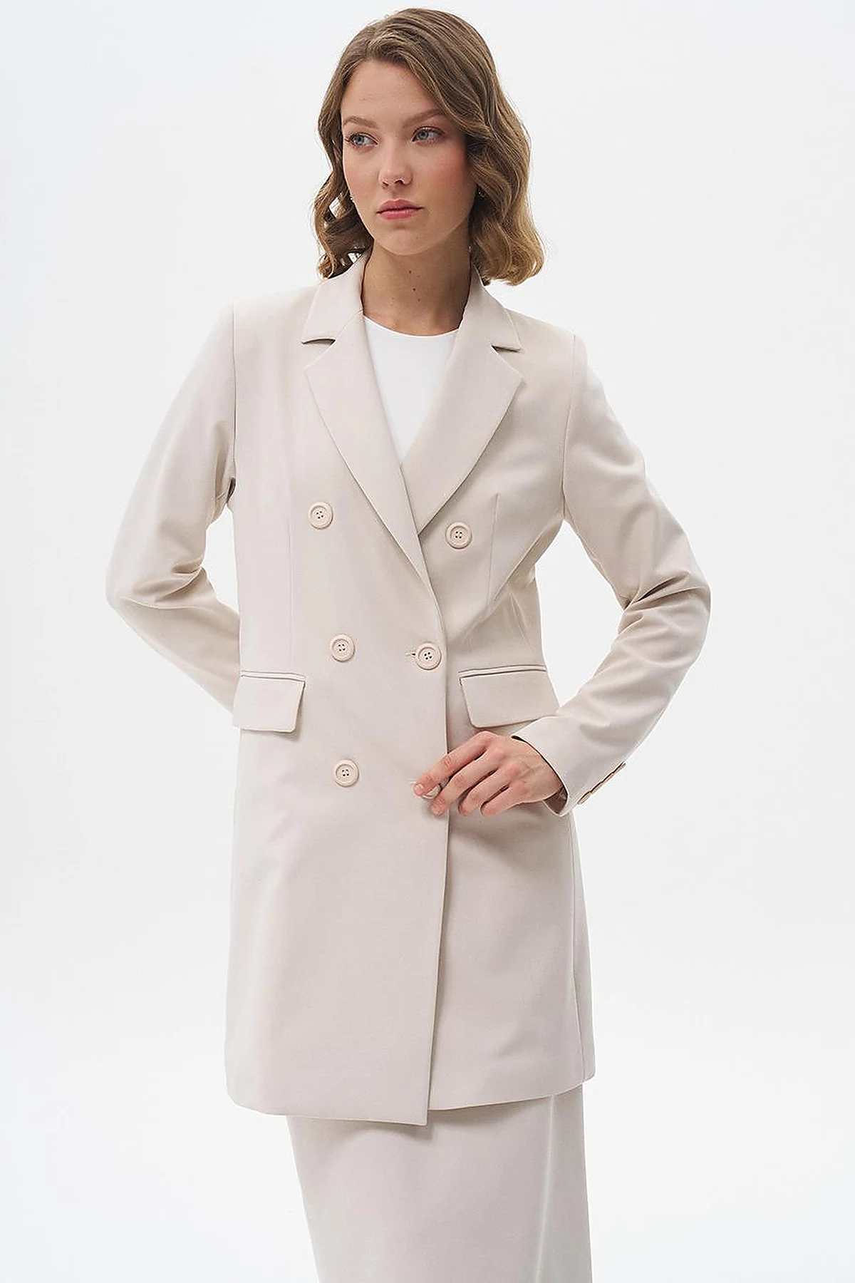 Basic Blazer Ceket Taş