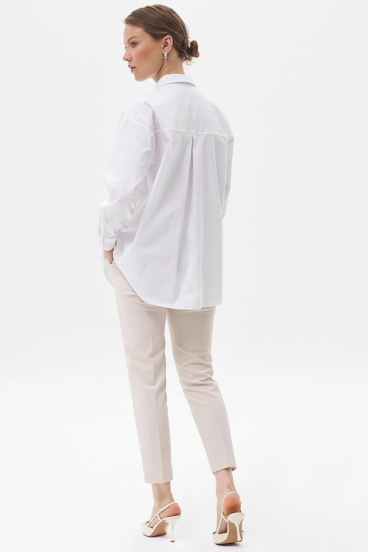 Buttoned Cotton Basic Shirt Optical White 