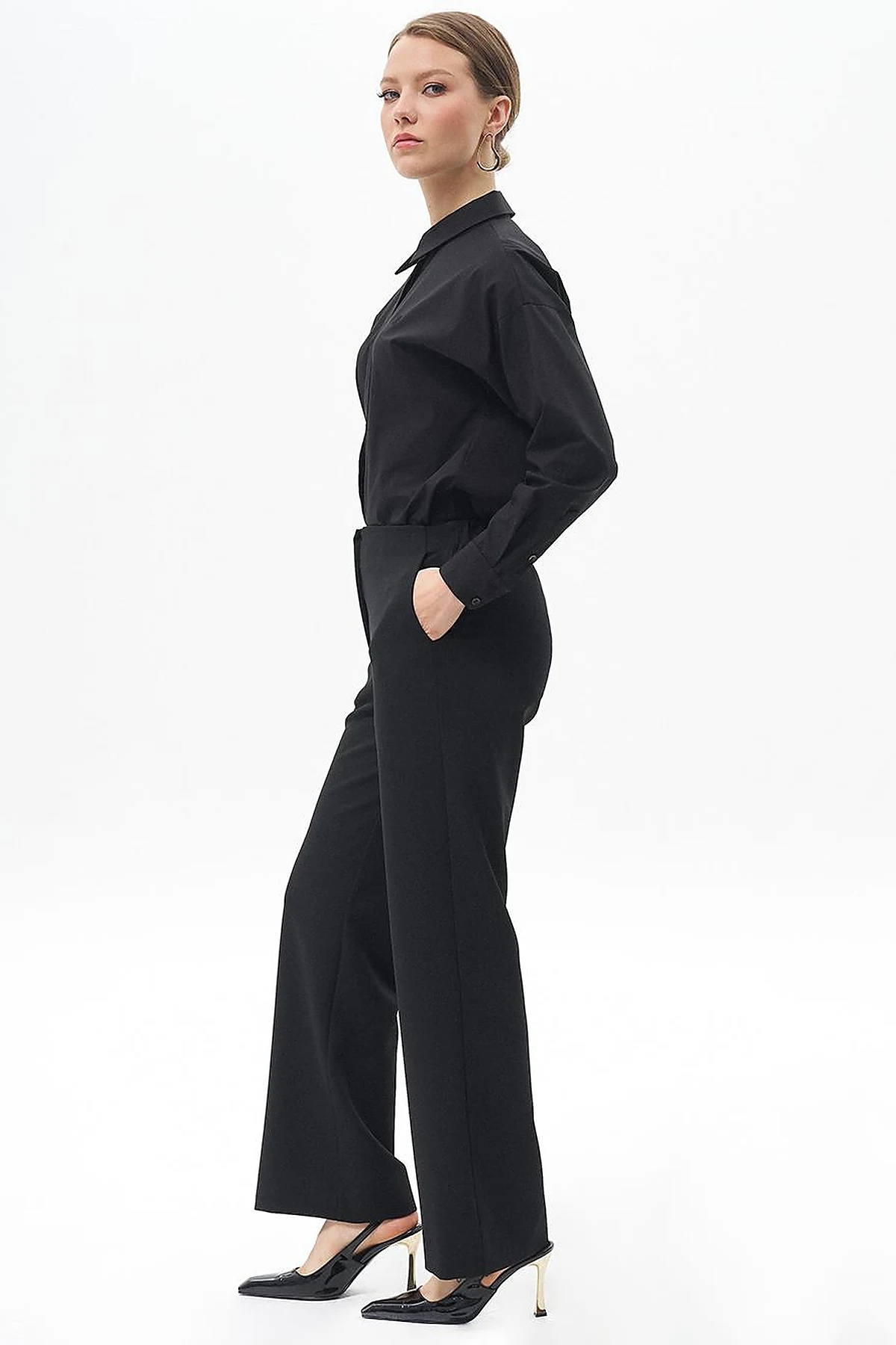 Beli Lastikli Basic Pantolon Siyah 