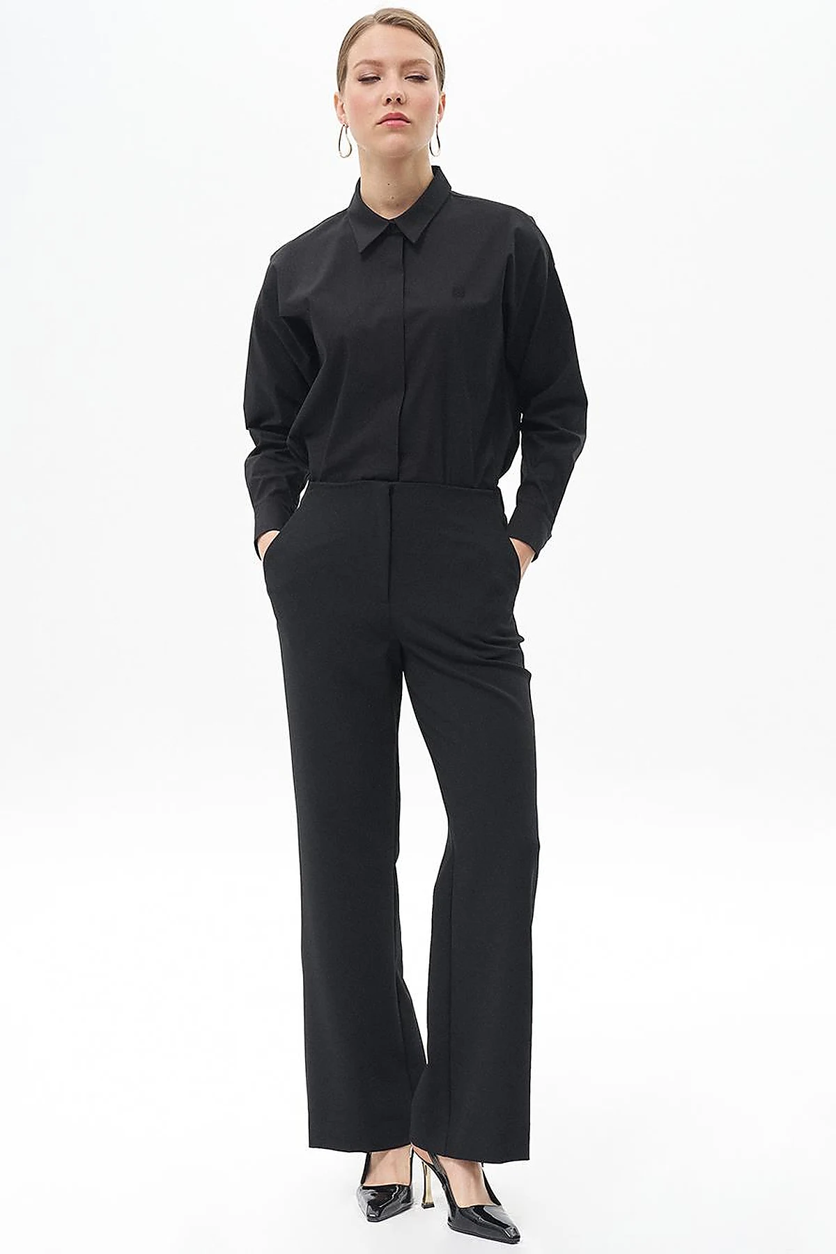 Beli Lastikli Basic Pantolon Siyah 