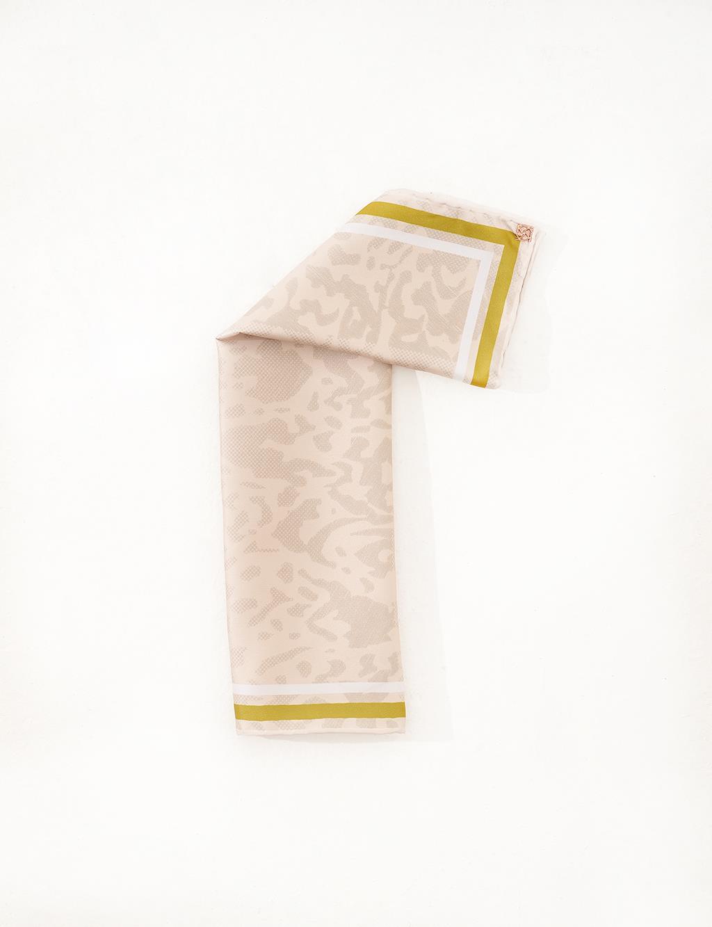 Python Patterned Scarf Beige-Khaki