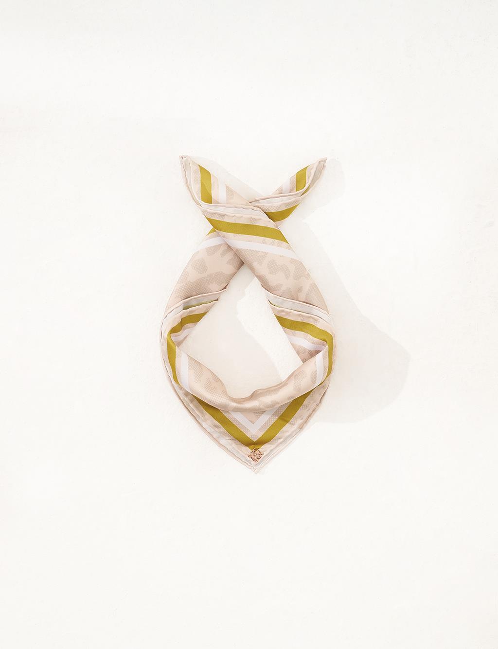 Python Patterned Scarf Beige-Khaki