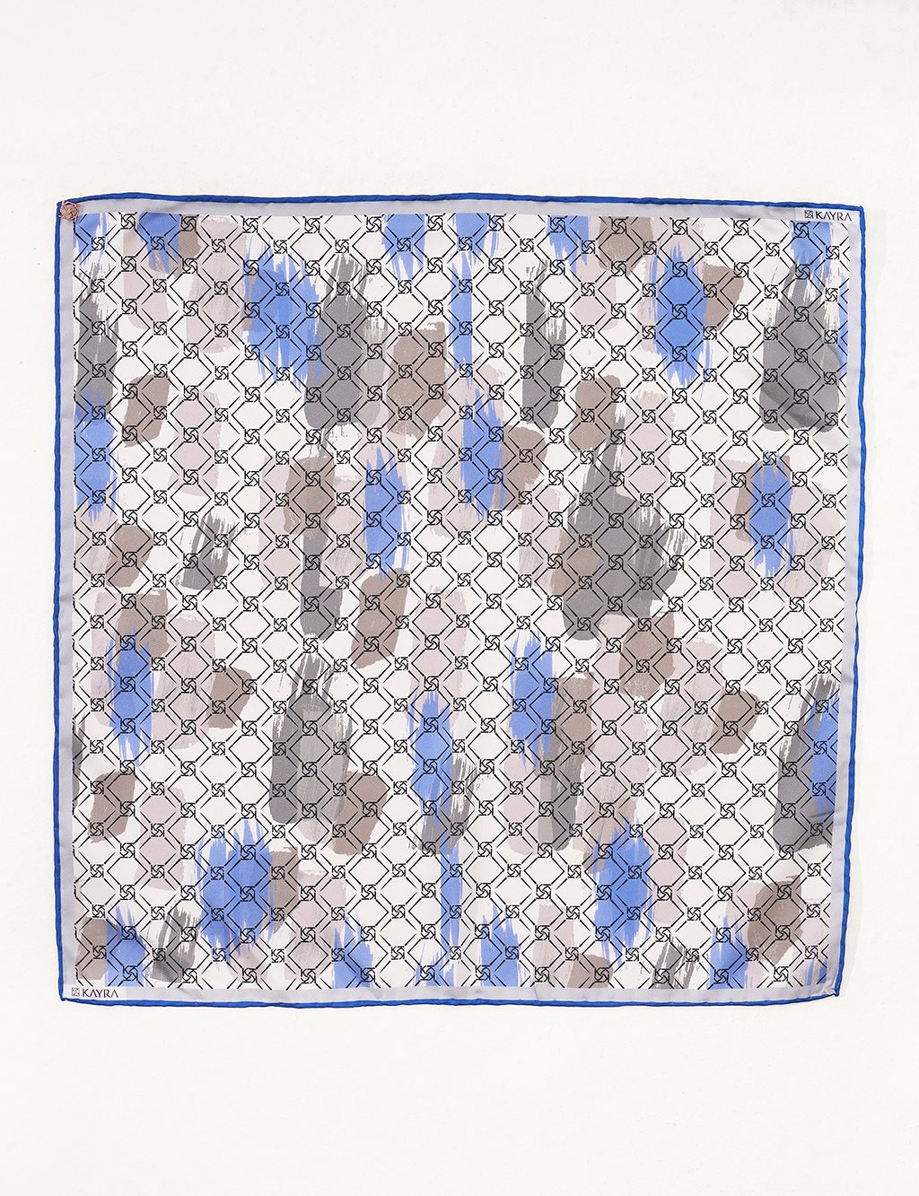 Brush Patterned Scarf Blue