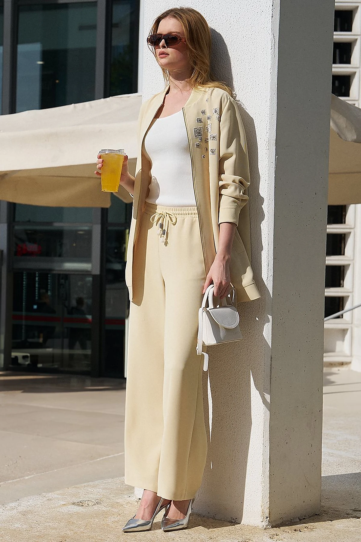 Mini Shoulder Bag in Cream
